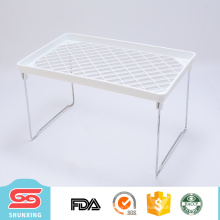 Best-seller durable polyvalent en plastique blanc pliant rack pour le ménage